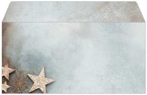 Weihnachts-Umschlag Weihnachtssterne blau/kupfer DIN lang 50 Umschläge