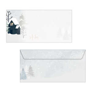 Sigel Weihnachtsumschlag DIN lang 90g 25St Cozy Christmas Watercolor
