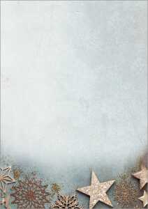 Weihnachts-Motiv-Papier Weihnachtssterne blau/kupfer 90 g/m² A4 100Bl
