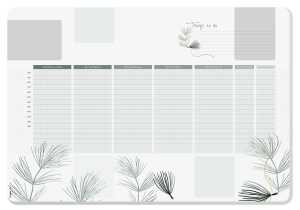 Papier-Schreibunterlage undatiert Wochenplaner oliv/weiß ca. A2 30 Bl