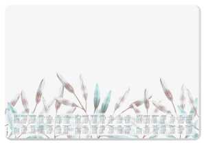 Papier-Schreibunterlage - Blätter blau/braun/grau - ca. A2 30 Blatt