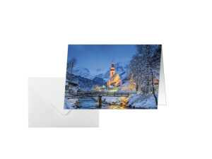 Weihnachts-Karten - Winterlandschaft - blau A6 - 25 Karten + Umschläge