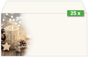 Sigel Weihnachtsumschlag DIN lang 90g 25St Beige Christmas Candle