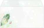 Weihnachts-Umschlag Tannenzweige blau/grün/gold DIN lang 50 Umschläge