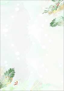 Weihnachts-Motiv-Papier Tannenzweige blau/grün/gold 90 g/m² A4 100 Bl