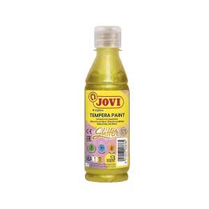 Jovi Flüssige Plakatfarbe Glitzer 250ml Flasche, gelb