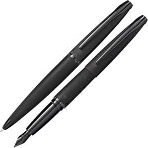 Kugelschreiber+Füller ATX Gebürstetes Schwarz, Geschenkset
