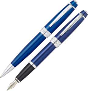Cross Kugelschreiber+Füller Bailey Blau-Lack, Geschenkset