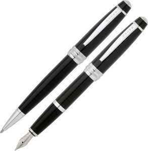 Cross Kugelschreiber+Füller Bailey Schwarz-Lack, Geschenkset