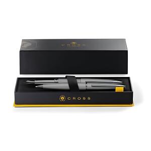 Kugelschreiber+Füller ATX Gebürstetes Titangrau, Geschenkset
