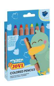 Jovi MY FIRST Kartonetui mit 6 Holzbuntstiften 4 in 1,sort.