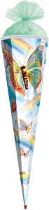 Roth Schultüte 85cm eckig Rainbow Butterfly Soundmodul Glitzerborte