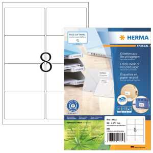 Herma Etiketten permanent 99,1 x 67,7 mm naturweiss 80 Bl 640 Etik.