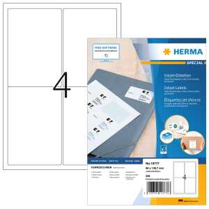 Herma Etiketten Adressen permanent 96 x 139,7 mm weiss 80 Bl 320 Etik.