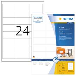 Herma Etiketten permanent haftend 66 x 33,8 mm weiss 80 Bl 1920 Etik.