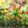 Kinetic Art Metal Wind Spinner: Single Flower - Multi-Color