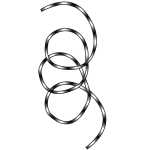 HQ Drachenschwanz Tube Tail Black & White Gradient 24...