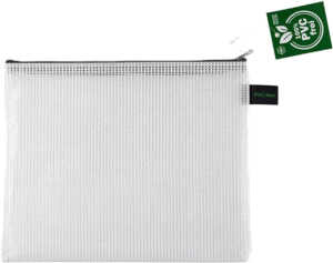 FSY PVC-freier Reißverschluss-Beutel A6, mit Zip, schwarz, 1 Stück