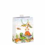 Geschenktasche Dinosaurier mit Vulkan 18x23x10cm