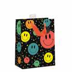 Geschenktasche bunte Smileys 26x21x12cm