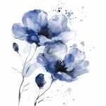 ti-flair Servietten Fiori Delicati navy 24x24cm 20...