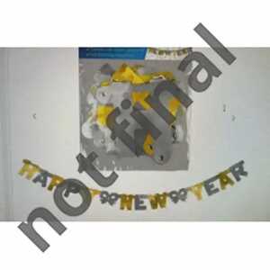 Idena Girlande Happy New Year gold /silber 300cm