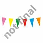 Idena Wimpelkette dreieckig mehrfarbig 10m 15 Wimpel 20x30cm