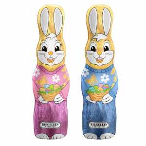 Riegelein Vollmilch-Schokolade Osterhase rosa blau 60g 2fach sortiert