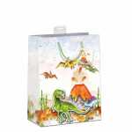 Geschenktasche Dinosaurier mit Vulkan 33x45x12cm