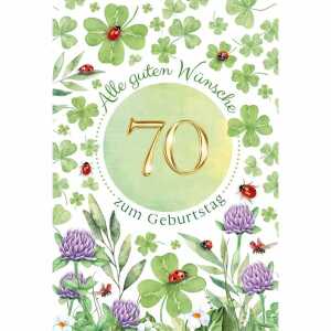 Kurt Eulzer Glückwunschkarte Geburtstag 70 Kleeblätter