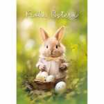 Kurt Eulzer Grußkarte Frohe Ostern Hase mit Eierkorb