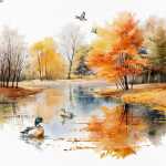 ti-flair Servietten Mallard Ducks at Autumn Pond 33x33cm...