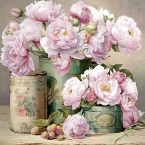 ti-flair Servietten Romantic Peony Cans 33x33cm 20 Stück