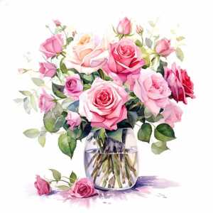 ti-flair Servietten Mazzetto di Rose Rosa 33x33cm 20 Stück