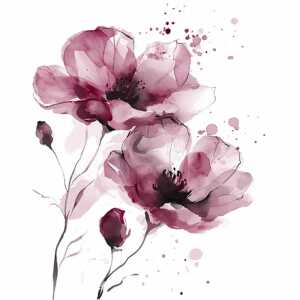 ti-flair Servietten Fiori Delicati burgundy 33x33cm 20 Stück