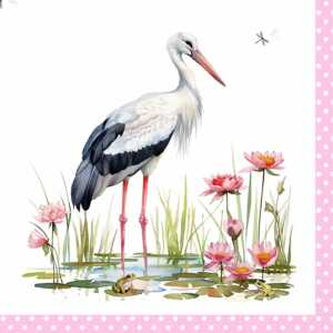 ti-flair Servietten Stork & Frogs rose 33x33cm 20 Stück