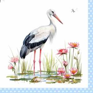 ti-flair Servietten Stork & Frogs bleu 33x33cm 20 Stück