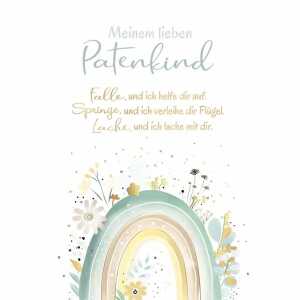 Kurt Eulzer Glückwunschkarte Patenkind grün/gelb