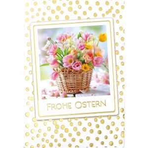 Kurt Eulzer Grußkarte Frohe Ostern Blumen im Korb