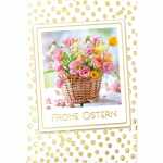 Kurt Eulzer Grußkarte Frohe Ostern Blumen im Korb