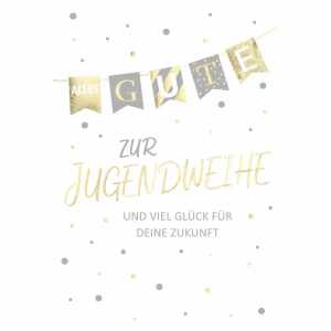 Glückwunschkarte Alles Gute zur Jugendweihe und viel Glück für Zukunft