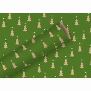 Geschenkpapier By Nature Kraft Tiny Trees pistazie 70cmx2m