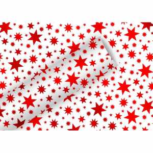 Braun & Company Geschenkpapier Beautiful Stars Alu rot 70cmx1,5m