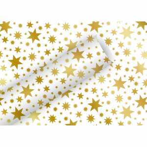 Braun & Company Geschenkpapier Beautiful Stars Alu gold 70cmx1,5m