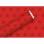 Braun & Company Geschenkpapier Stars Alu rot 70cmx1,5m