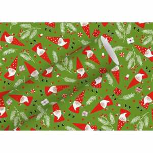 Braun & Company Geschenkpapier By Nature Kraft Gnomes grün 70cmx2m
