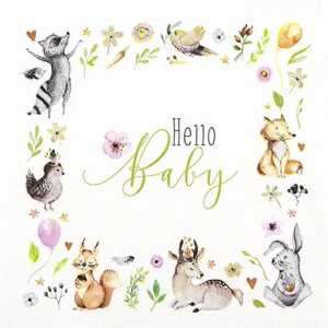 Home Fashion Servietten Hello Baby 33x33cm 20 Stück 3lagig
