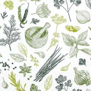 Home Fashion Servietten Herbs and Spices 33x33cm 20 Stück 3lagig