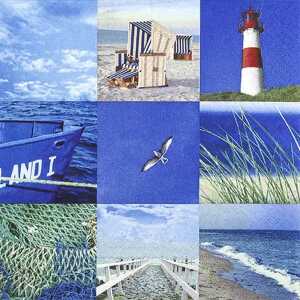 Home Fashion Servietten Maritime Collage 33x33cm 20 Stück 3lagig