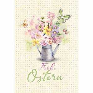 Kurt Eulzer Grußkarte Frohe Ostern Blumen in Kanne